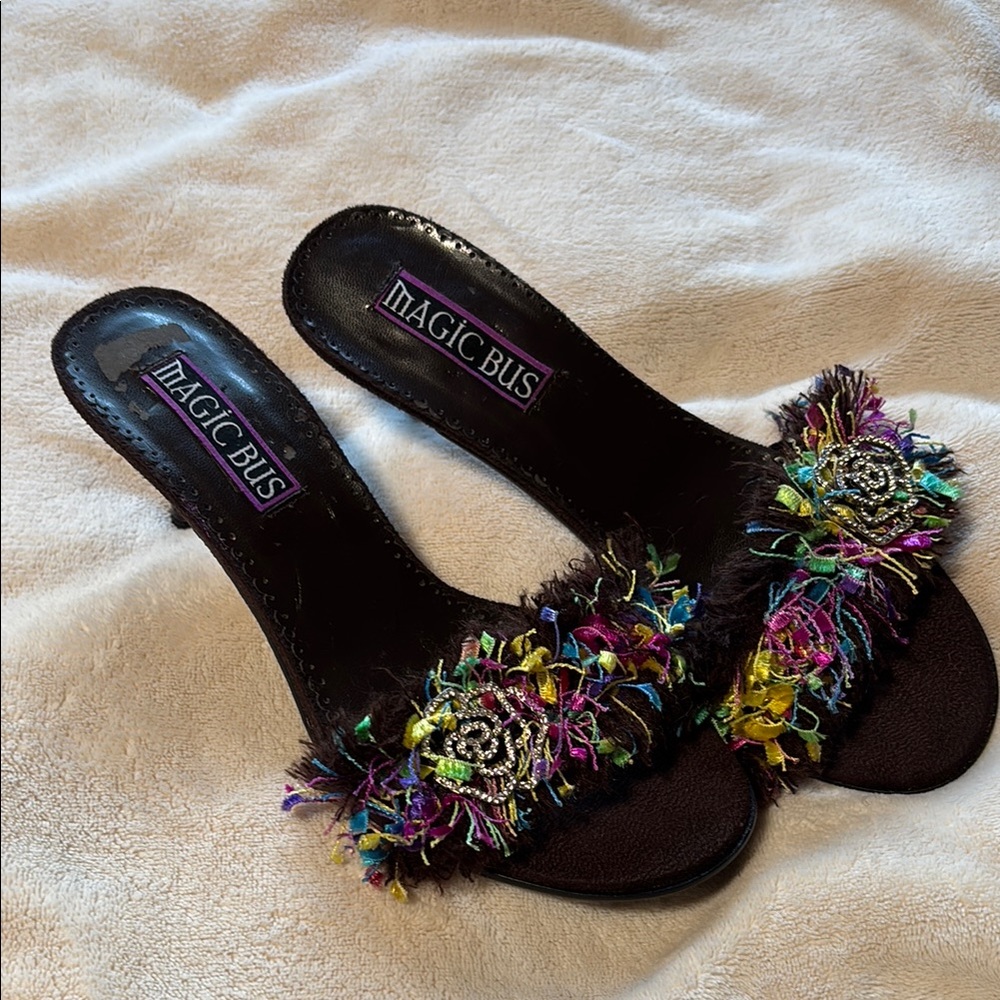 Multicolor Embellished KittenHeels